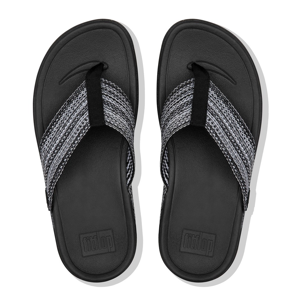 Fitflop Womens Sandals - Surfa Toe-post - Black - 580-SRFWXU